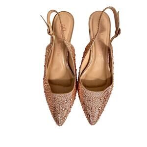 Lady Couture Onyx Rose Gold Rhinestone Slingback Heel EU 39/ US 8.5
